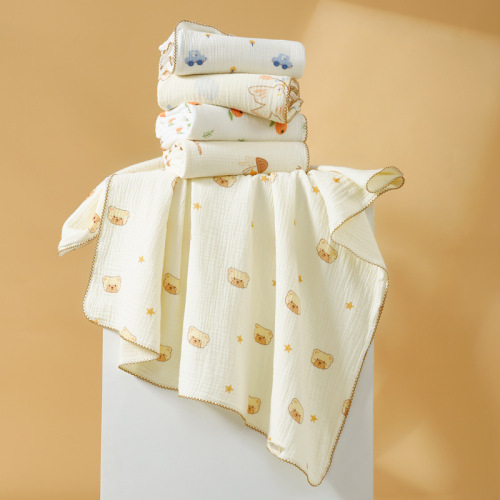 4-layer baby bath towel ins pure cotton gauze newborn baby summer thin absorbent bath bag single quilt baby bath towel