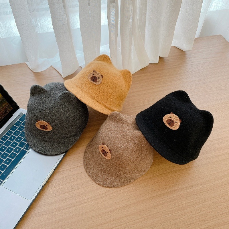 Sombreros de primavera y otoño para bebés de estilo británico, sombreros de lengua de pato para bebés de lana caliente, sombreros de caballo de invierno para niños y niñas, sombreros caballeros