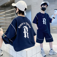 男童夏装套装2025新款中大童炸街运动网红短袖夏款儿童帅气夏季潮