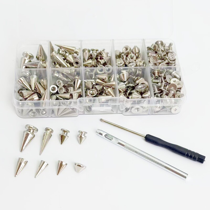 クロスボーダーサプライ DIY 装飾モンクヘッドリベットバックル尖った弾丸亜鉛合金 359pc パンクネイルボックス|undefined