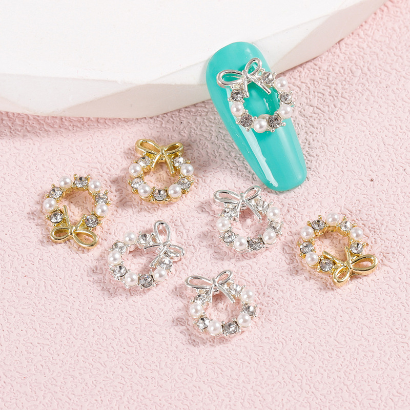 2023 Alloy Nail Art Diamond Jewelry Internet Celebrant New Metal Christmas Wreath Rhinestone Pearl Super Flash Accessories Wholesale 2023 Alloy Nail Art Diamond Jewelry Internet Celebrant New Metal Christmas Wreath Rhinestone Pearl Super Flash Accessories Wholesale