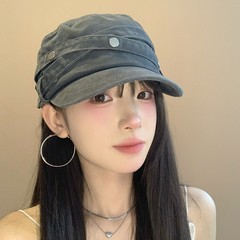 美式复古铆钉帽子女款高级感小众气质休闲百搭显脸小马术帽子潮流