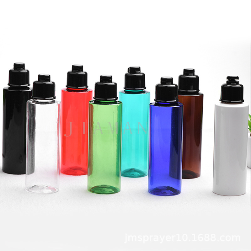 200ml flat-shoulder PET plastic bottle w...