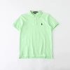 Cotton polo light green sapphire blue label