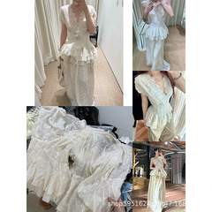 在庫あり! MUT25SS 夏クール妖精ジャカード重工業クラシックレース汚れ中空ウエストシャツ女性のための