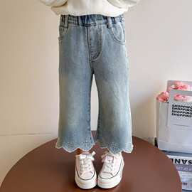 女童牛仔裤2025新款洋气时春季韩系穿搭儿童女宝宝春秋阔腿裤子