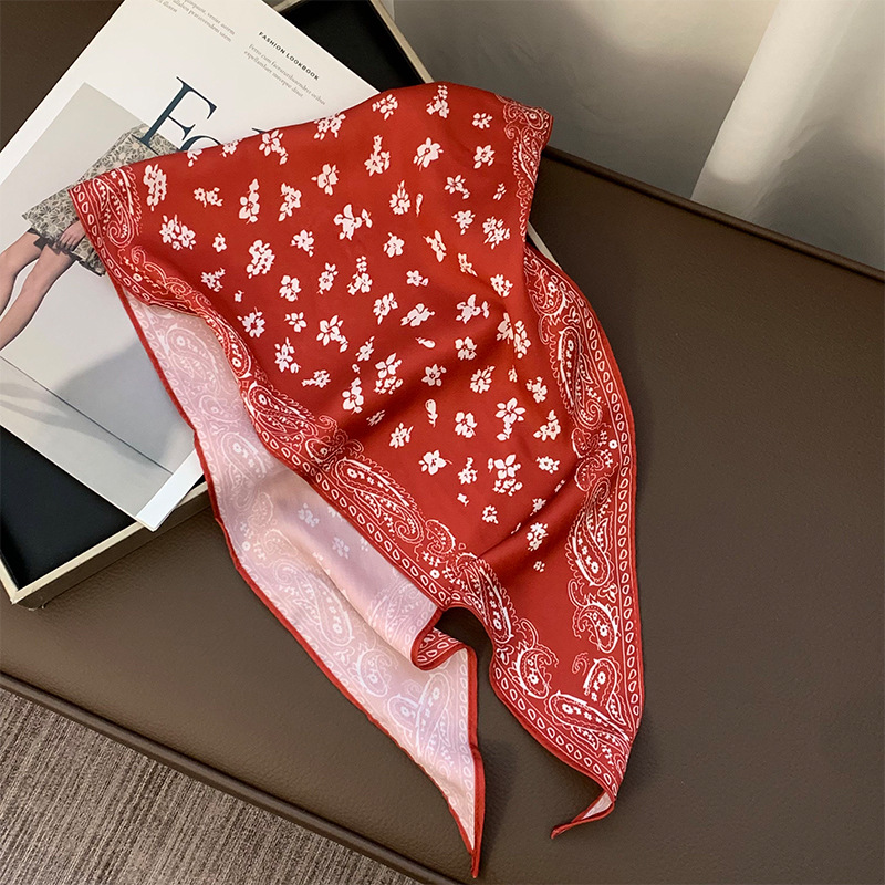 Flores de anacaju cortadas bufandas de seda de cuello bufandas de alto nivel bufandas de cabello bufandas multifuncionales bufandas triangulares bufandas de cintura bufandas