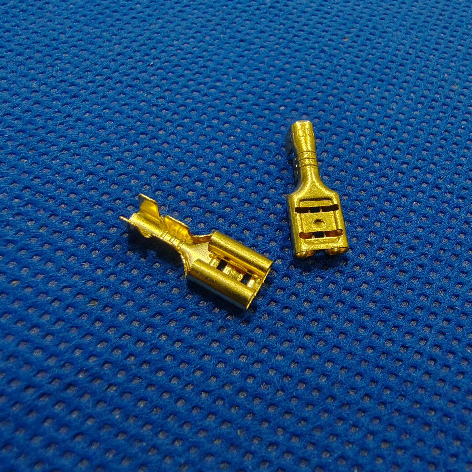 4.8插簧-0.3料本色 187压线母端子 4.8压线插片接线黄铜端子