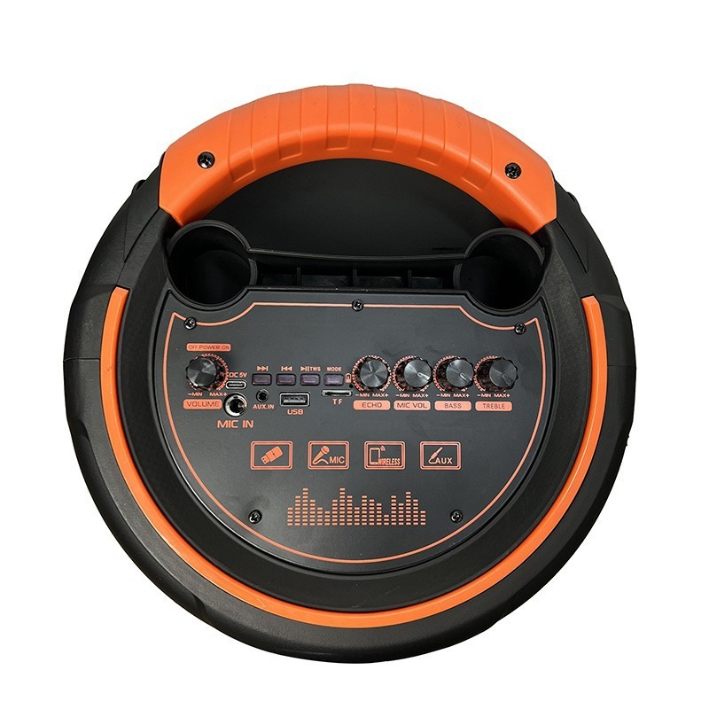 Explosión transfronteriza doble altavoz de 8 pulgadas de 20W doble altavoz amplificador Bluetooth K canción con micrófono inalámbrico único