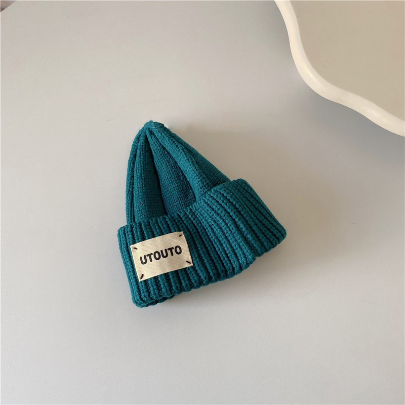 ins bebés coreanos de color sólido extranjero para niños madres y bebés sombreros de lana otoño y invierno estilo coreano sombreros de punto versátiles