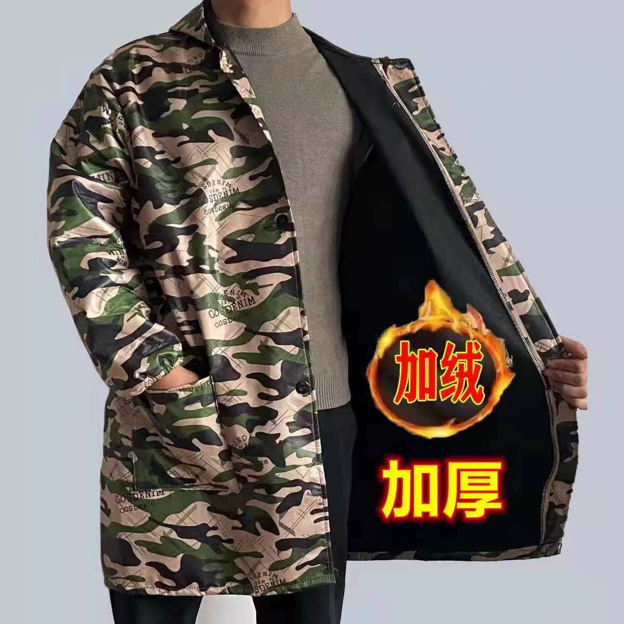 Свободная Женская рабочая одежда, домашняя кухня, с длинным рукавом, взрослый зимний непромокаемый маслостойкий утолщенный мужской зимний фартук на флисовой подкладке