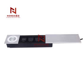 桌面滑盖式插座办公升降桌隐藏嵌入式插排侧滑多功能线盒岛台厨房