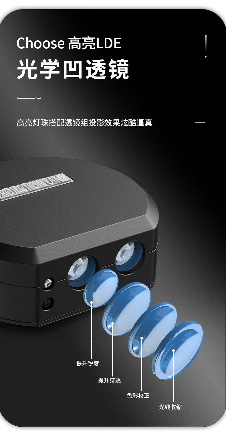 Children's bicycle electric projection lamp dynamic atmosphere lamp night riding motorcycle skateboard balance bike cartoon warning light