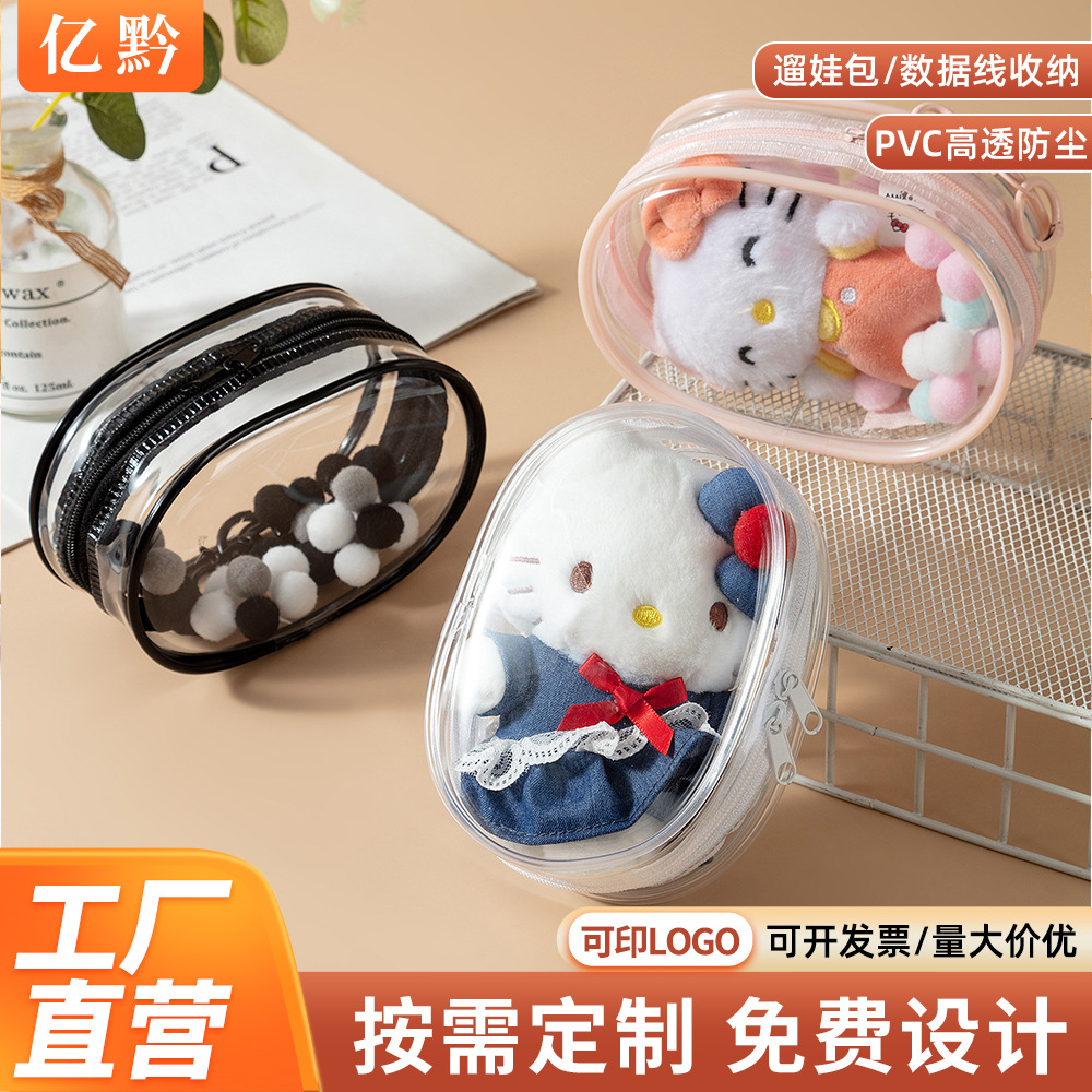 定制公仔包高透明pvc棉花娃娃包盲盒公仔防尘痛包外出加厚遛娃包