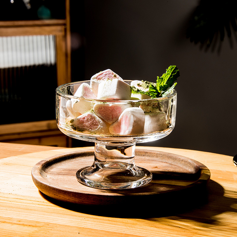 디저트 그릇 아이스크림 유리 작은 그릇 잔 식기 스무디 요구르트 푸딩 과일 잔 아이스크림 컵