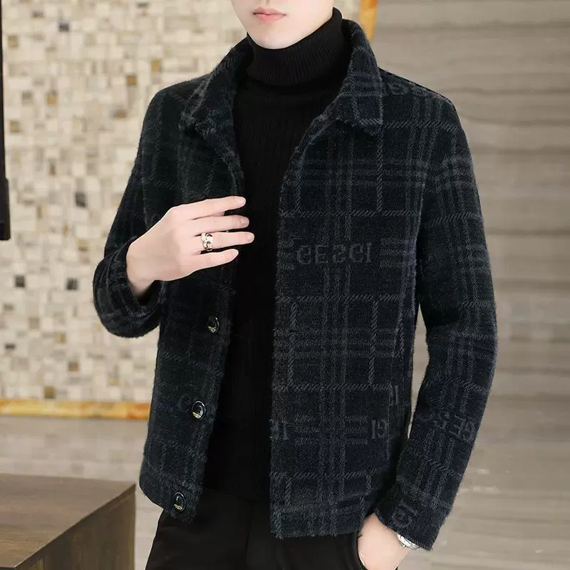 男士外套短款2025新款毛呢子春秋冬季风衣男装夹克加厚款上衣