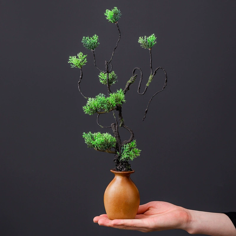 Креативные украшения для ваз, полный набор имитаций зеленых растений, наборы из красивой сосны, гостиничные принадлежности, настольные украшения, офисная мебель.