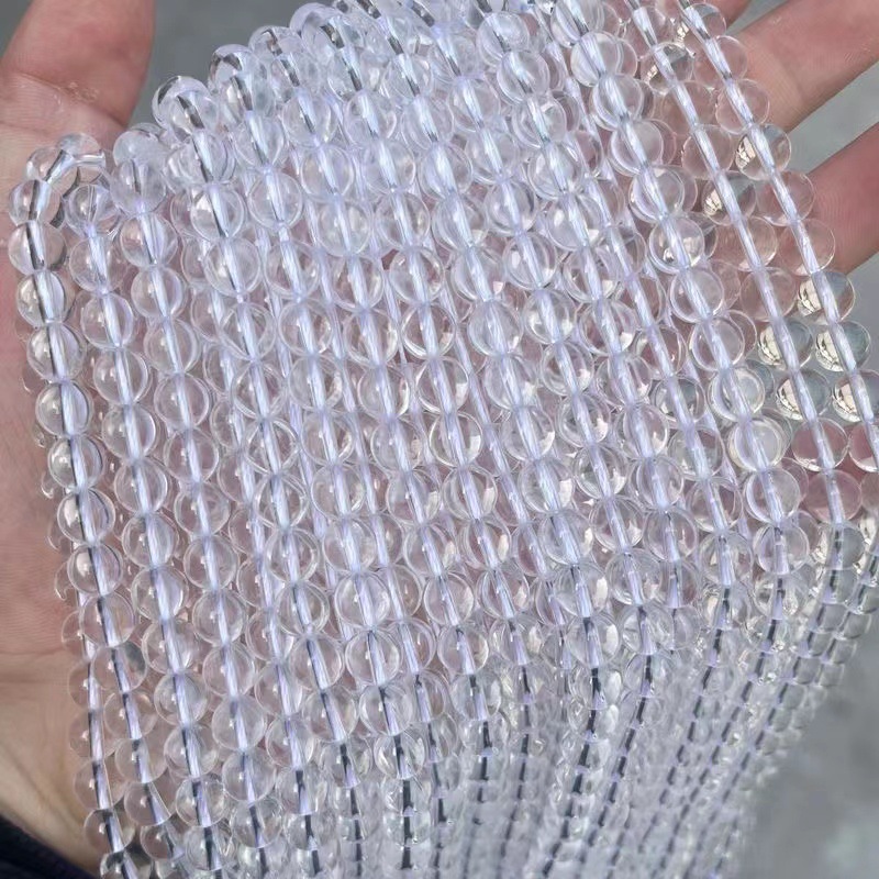純粋な天然の7a級の白い水晶の圧電の白い水晶の玉の散珠の半製品のdiyのアクセサリのブレスレット