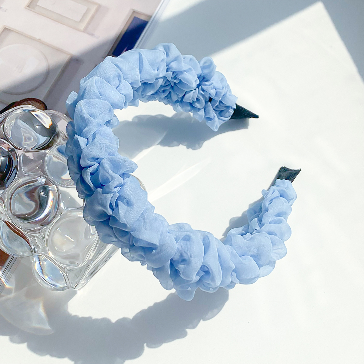 Serre-tête plissé en maille style mode accessoire cheveux_voghion.com