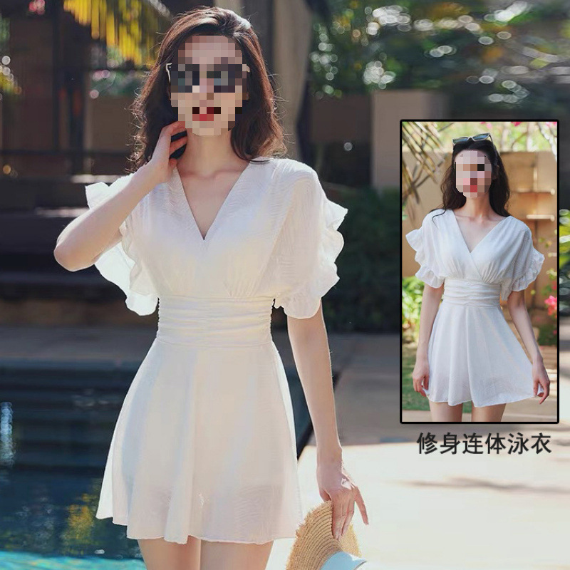 新款泳衣女分体日系甜美小胸温泉裙式两件套遮肉显瘦超仙泳装ins|undefined