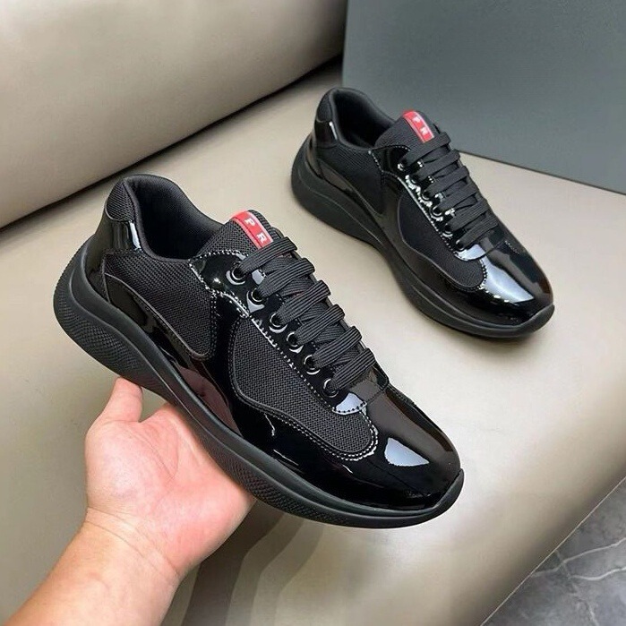 P Brand Men's Shoes, Genuine Leather Couple Shoes, 2026 New Model, Breathable Shoes, P Brand Mesh Patchwork Patent Leather Wear-Resistant Casual Men's Shoes