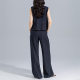 Xinge Fashion Vest Wide Leg Pants Women's suit 2025 Summer New Korean Linen Women's Casual Pants Women's Suit