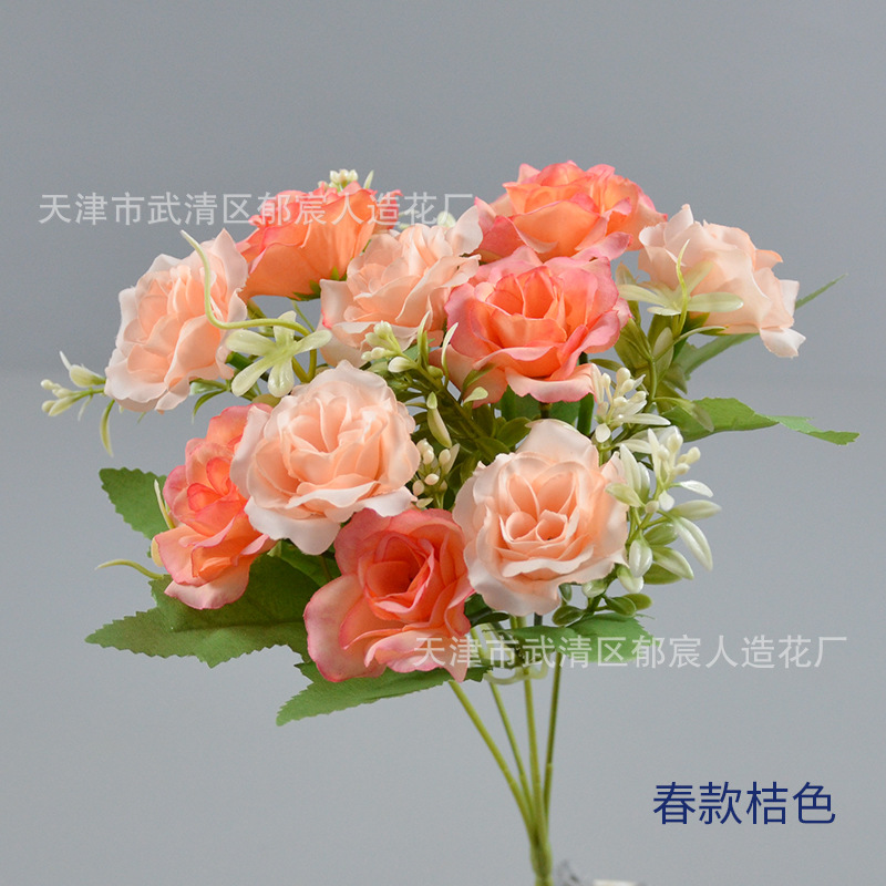 22 rosas de diamante paquete de otoño primavera corona floral centro comercial vitrinas para colocar sala de estar comedor decoración