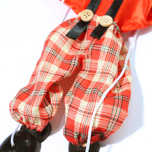 Clown marionette string puppet handmade wooden doll Pinocchio theater marionette toy