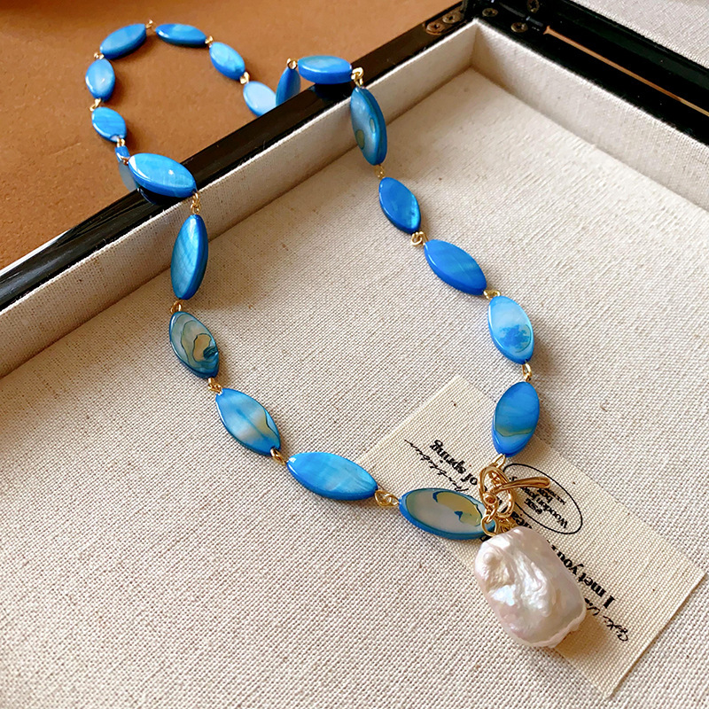 26#목걸이-골드-블루-화이트