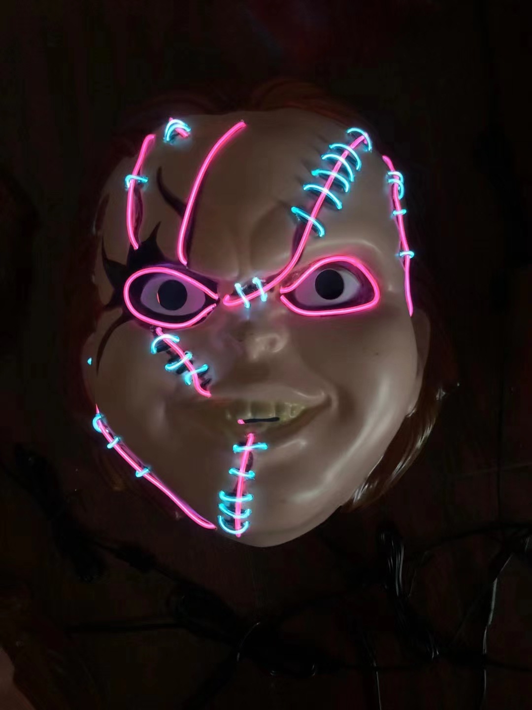 LED MASK 3D glowing Halloween extra-large Fuwa mask party/disco prop new style