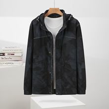 龙达飞专柜同款青年男士时尚满印迷彩可脱卸帽夹克外套M11566A1
