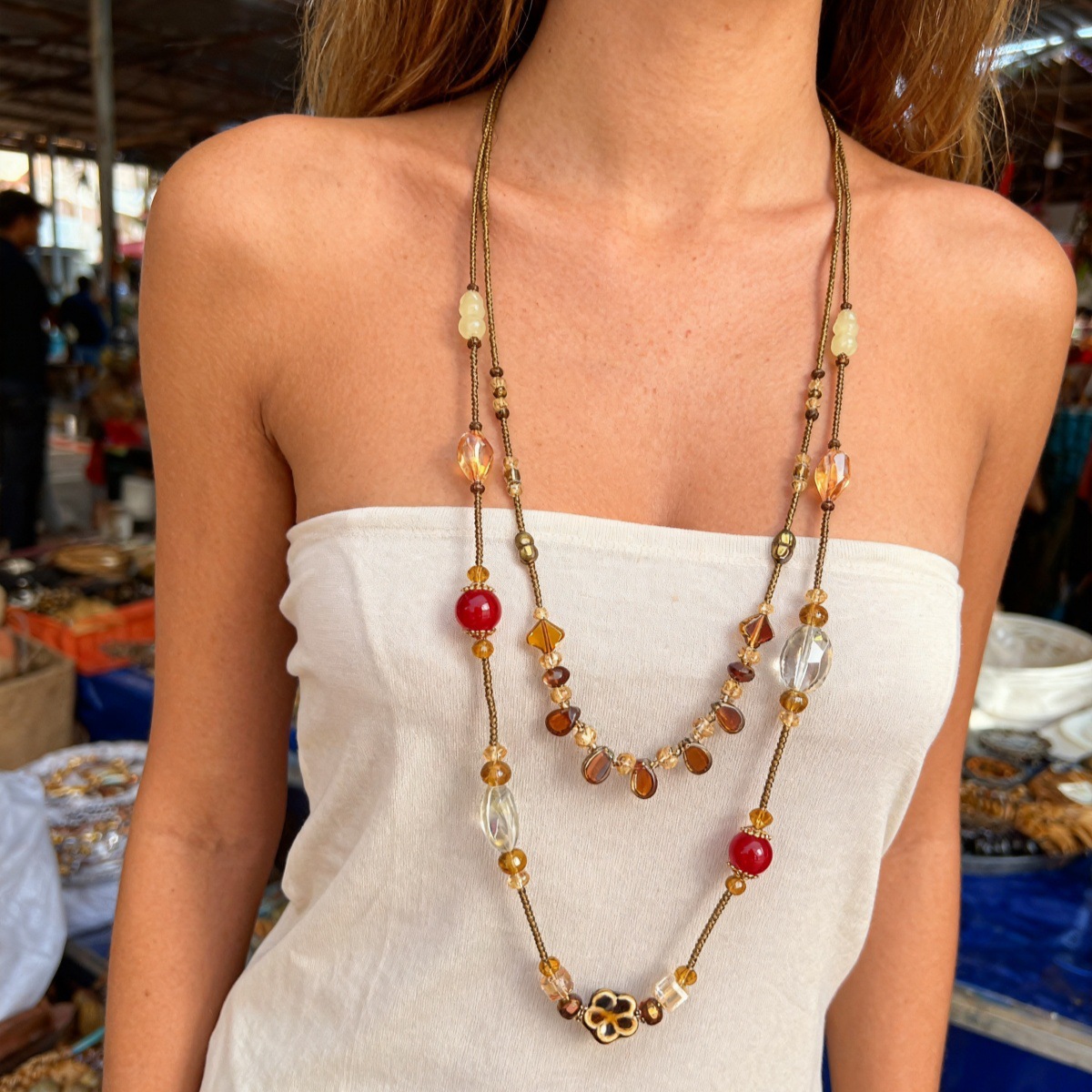 Retro long small design fashionable high quality necklace with…
