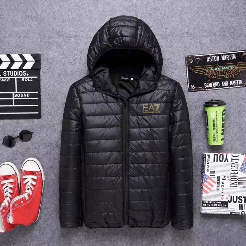 Item Thumbnail for 2022 factory direct sales cross-border autumn and winter printed casual men's down padded jacket hooded middle-aged and young people fitted cotton padded jacket