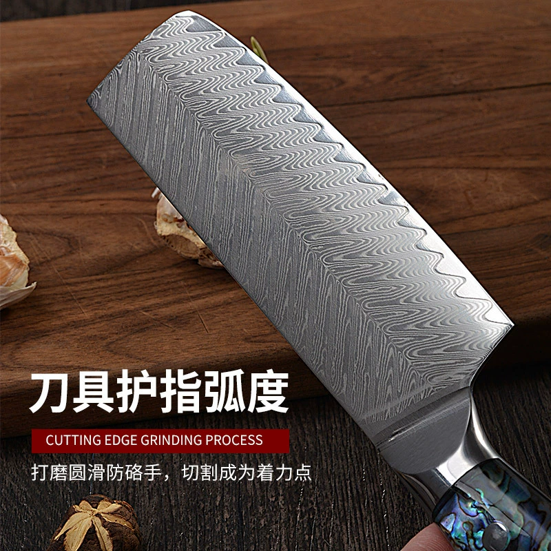 Damascus kitchen knife, VG10 blade, shell handle, multi-size (3.5–8 in)