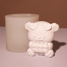 线条小狗系列香薰石膏娃娃手工DIY涂鸦摆摊蛋糕石膏模具慕斯烘培