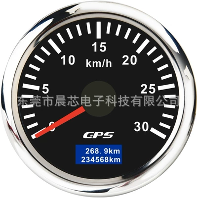 52mm Car Ship Modified Neutral Km Mileage Speedometer Colorful Backlight Lamp Pointer Gps Speed Meter (Other vehicle instruments) - cx6249-black-plate-and-silver-cover-30km