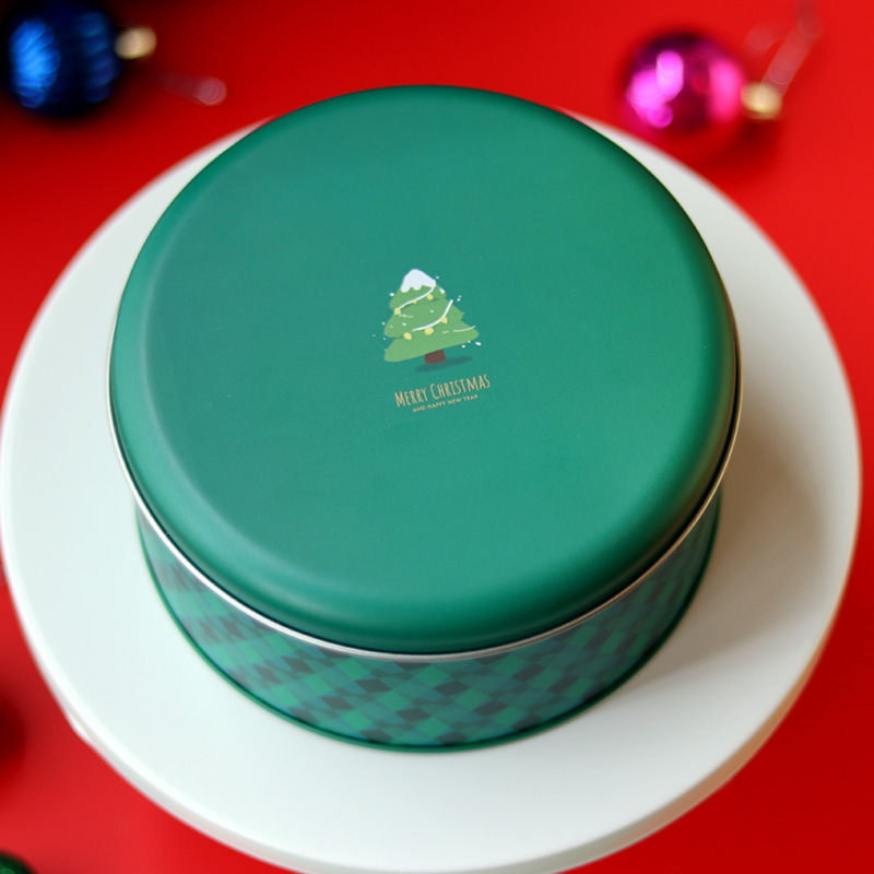 Nueva lata redonda de Navidad 135 galletas pequeñas embalaje de regalo de caramelo caja de hojalata redonda en stock