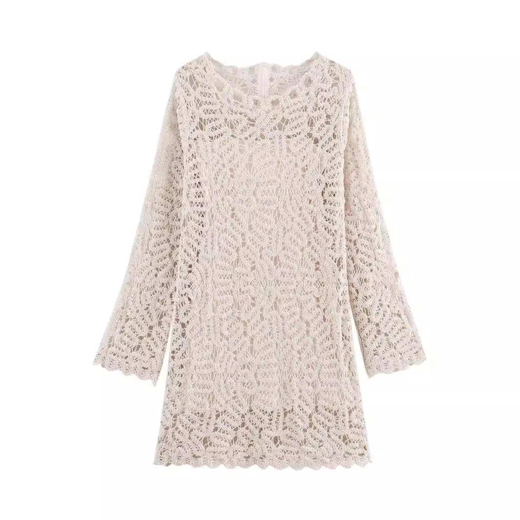 Cross-border European and American style new AliExpress foreign trade women's clothing wholesale HM in stock crocheted knitted dress