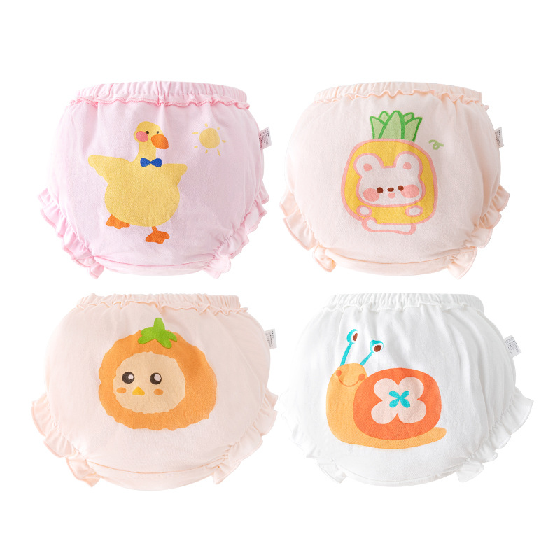 Ropa interior del bebé verano nueva clase una niña de algodón pantalones de pan de niña no clip culo pantalones cortos de la muchacha de los niños ropa interior