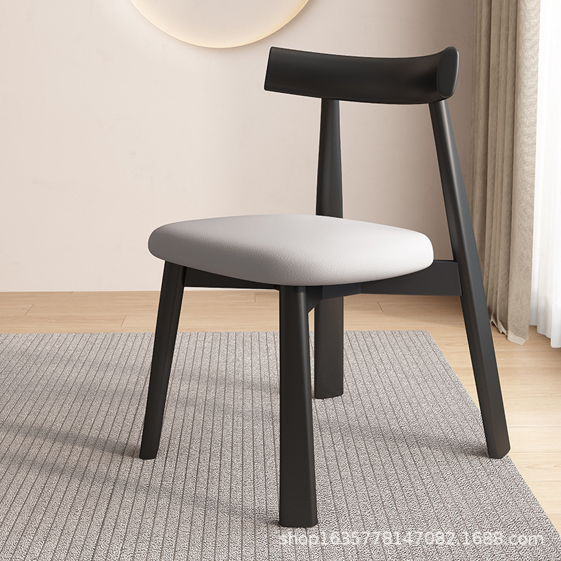 silla de comedor de madera maciza moderna simple, silla de respaldo de restaurante nórdico, estudio, mesa de comedor de hotel, taburetes, fábrica de origen