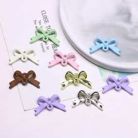 合金滴油喷漆双吊蝴蝶结双挂彩色蝴蝶结吊饰 DIY饰品配件手工材料