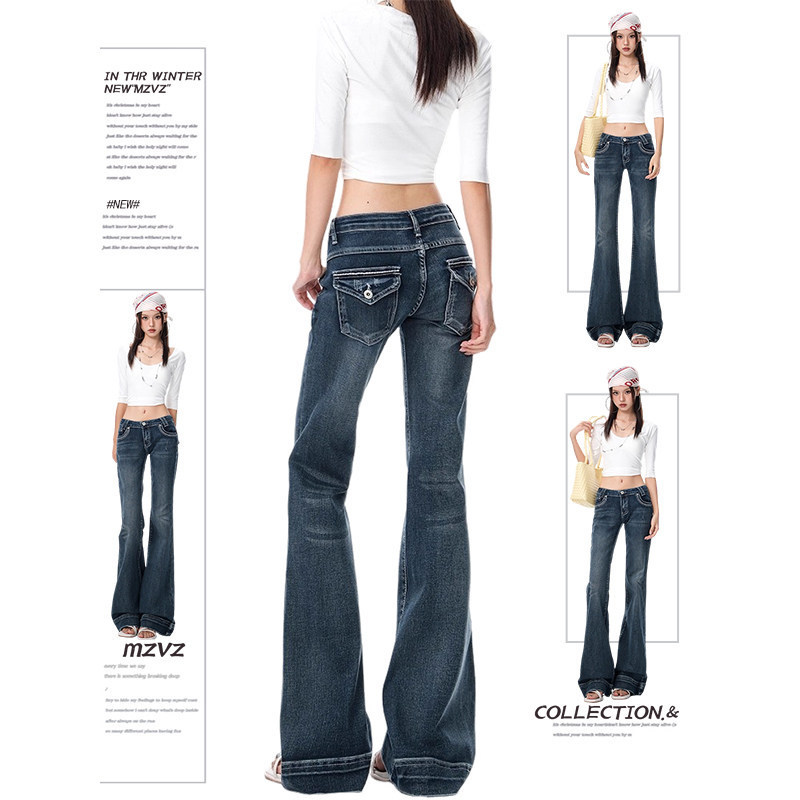 Yi Mengling's style of women's flared jeans, summer 2026 new model, low-waisted, slimming, not tight-fitting, bootcut pants Yi Mengling's style of women's flared jeans, summer 2026 new model, low-waisted, slimming, not tight-fitting, bootcut pants