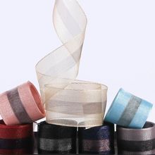 磨砂质感乱网带 发饰diy蝴蝶结材料礼帽鞋花礼盒包装乱纹雪纺丝带