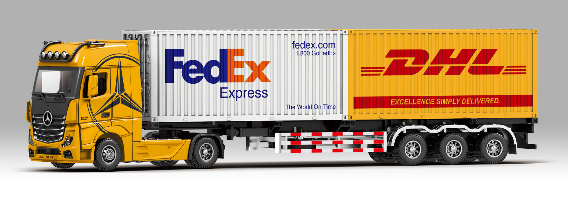 Hengteng aleación modelo de coche 1:24 Dapeng transporte remolque sonido y luz contenedor juguete coche música modelo Decoración