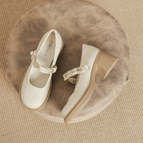 Mary Jane shoes for women  new spring and autumn British style shoes with skirts flat French shallow mouth small leather shoes summer