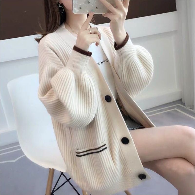 Sweater Cardigan Jacket Loose Lazy Style Summer New Long-Sleeved Fashionable New Versatile New Shirt Female Fairy
