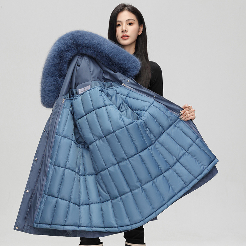 Paquete desmontable para mujeres de invierno de algodón grueso mediano y largo 2025 nuevo tipo de chaqueta de algodón de cintura