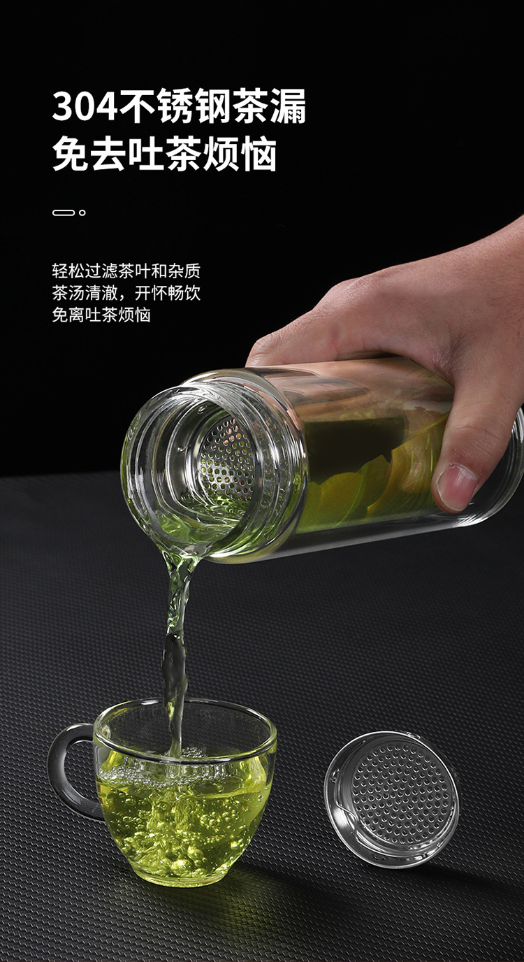 双层玻璃杯 耐高温玻璃杯 高硼硅玻璃杯 双层茶杯