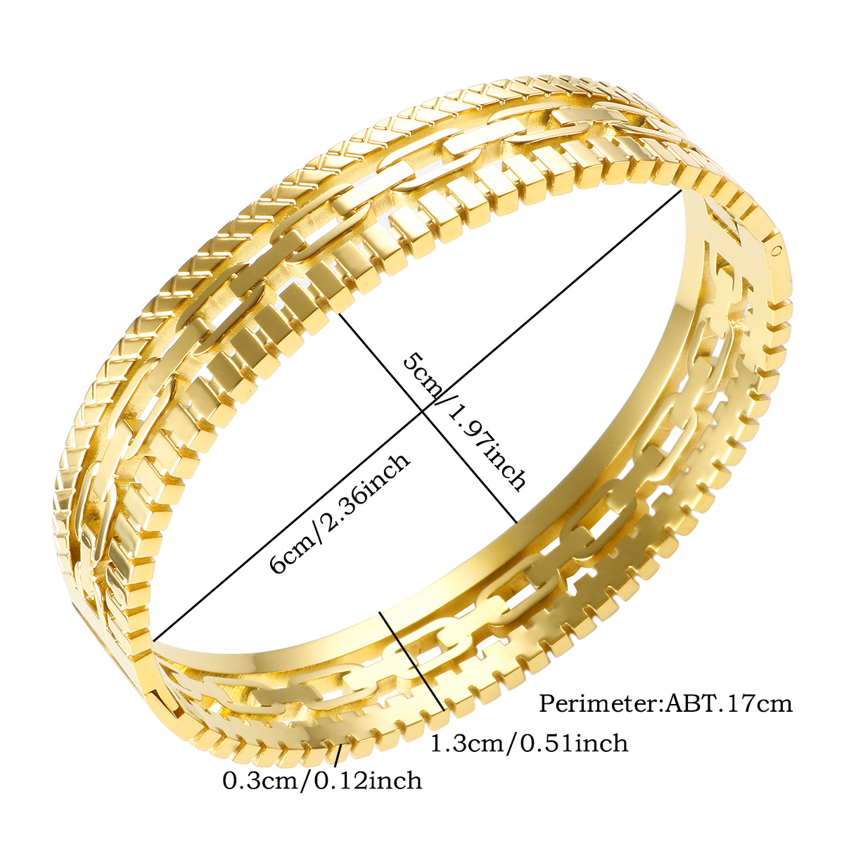 Personalised Titanium Steel Double Strand Cuban Link Ring For Women_voghion.com