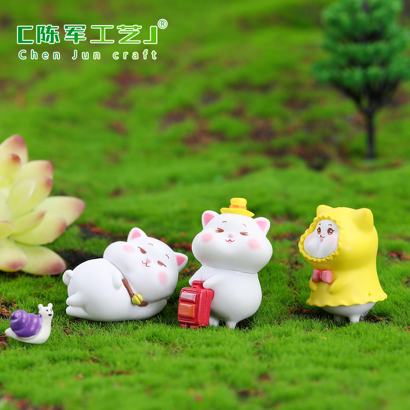 Nueva decoración de jardinería de micro paisaje gato lindo Daisy todos los días accesorios de decoración de paisajismo de bricolaje artesanías de pvc al por mayor